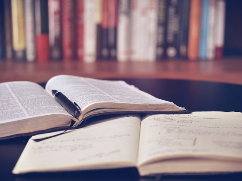 英語の本を開きながら学習をする大人の姿